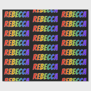 Rainbow First Namn ’REBECCA’; Roligt & färgstark Presentpapper
