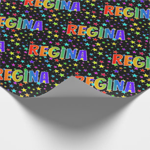 Rainbow First Namn ’REGINA’ + Stars Presentpapper
