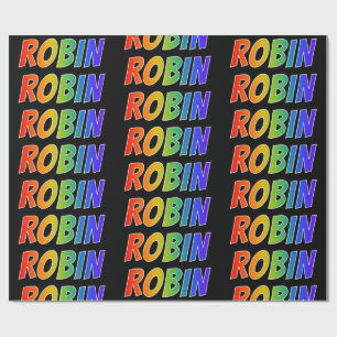 Rainbow First Namn ’ROBIN’; Roligt & färgstark Presentpapper