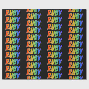 Rainbow First Namn "RUBY"; Roligt & färgstark Presentpapper