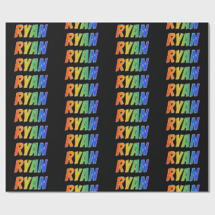 Rainbow First Namn ’RYAN’; Roligt & färgstark Presentpapper