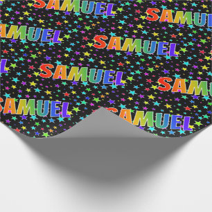Rainbow First Namn ’SAMUEL’ + Stars Presentpapper