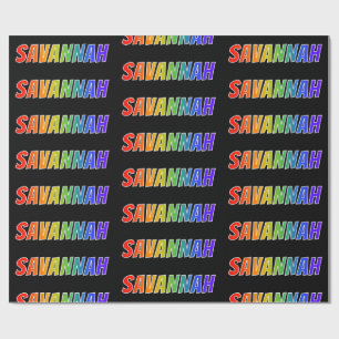 Rainbow First Namn ’SAVANNAH’; Roligt & färgstark Presentpapper