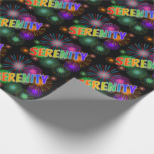 Rainbow First Namn "SERENITY" + Fireworks Presentpapper