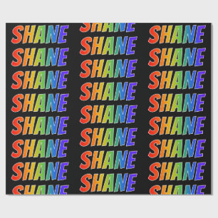 Rainbow First Namn ’SHANE’; Roligt & färgstark Presentpapper