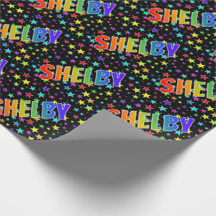 Rainbow First Namn ’SHELBY’ + Stars Presentpapper