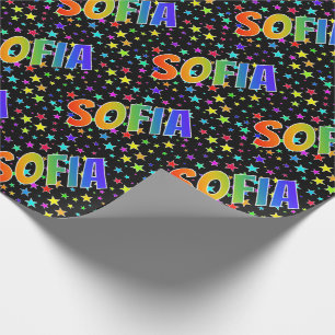 Rainbow First Namn ’SOFIA’ + Stars Presentpapper