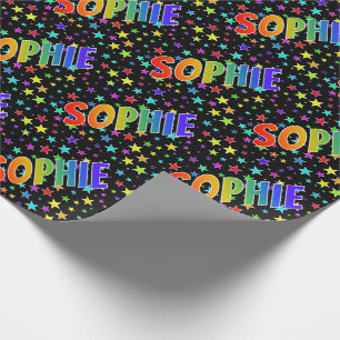 Rainbow First Namn ’SOPHIE’ + Stars Presentpapper
