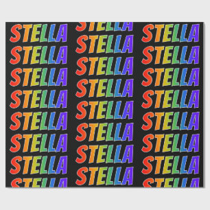 Rainbow First Namn ’STELLA’; Roligt och färgs Presentpapper
