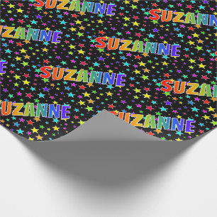 Rainbow First Namn ’SUZANNE’ + Stars Presentpapper