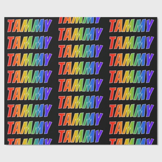 Rainbow First Namn ’TAMMY’; Roligt & färgstark Presentpapper (Platt)