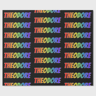 Rainbow First Namn ’THEODORE’; Roligt & färgstark Presentpapper