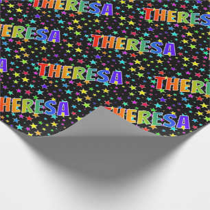 Rainbow First Namn ’THERESA’ + Stars Presentpapper