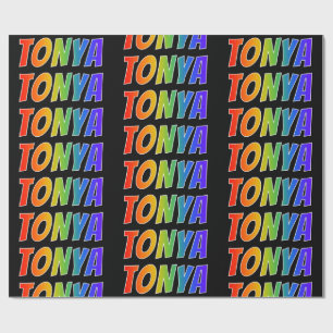Rainbow First Namn ’TONYA’; Roligt & färgstark Presentpapper
