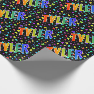 Rainbow First Namn ’TYLER’ + Stars Presentpapper