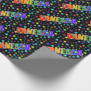 Rainbow First Namn ’VANESSA’ + Stars Presentpapper