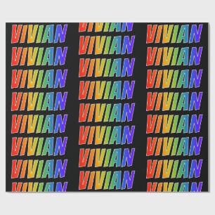Rainbow First Namn "VIVIAN"; Roligt och färgstark Presentpapper