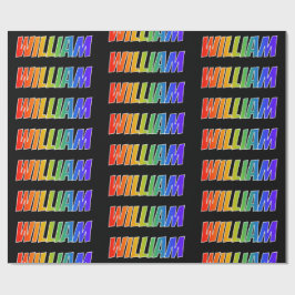 Rainbow First Namn ’WILLIAM’; Roligt & färgstark Presentpapper