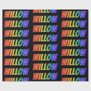 Rainbow First Namn ’WILLOW’; Roligt & färgstark Presentpapper