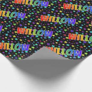 Rainbow First Namn ’WILLOW’ + Stars Presentpapper
