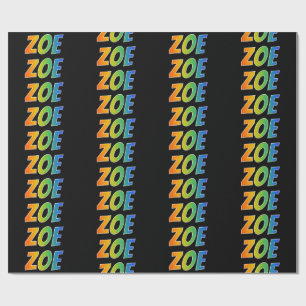 Rainbow First Namn ’ZOE’; Roligt & färgstark Presentpapper