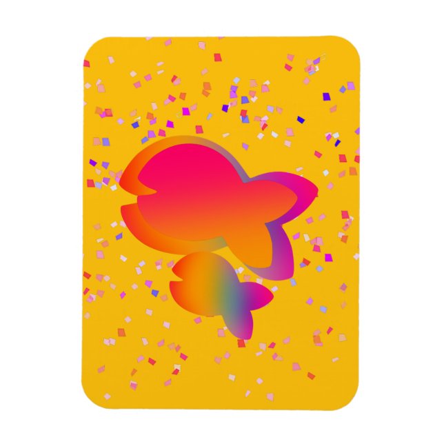 Rainbow Fish Gult Magnet (Vertikal)