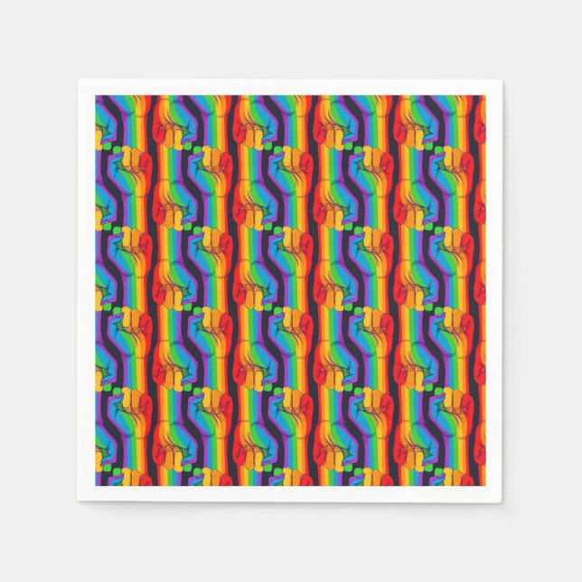 Rainbow Fist Mönster Pappersservett (Framsidan)