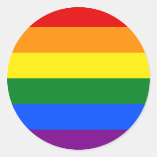 Rainbow flag runt klistermärke