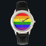 Rainbow flagga armbandsur<br><div class="desc">Visa pridet var du än går med den här snyggten.</div>