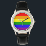 Rainbow flagga armbandsur<br><div class="desc">Visa pridet var du än går med den här snyggten.</div>