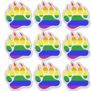 Rainbow Flagga Bear Tass Klistermärken