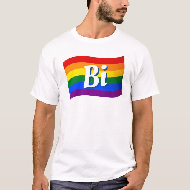 Rainbow Flagga Bi Bisexual pride LGBT HGBTQ pride T Shirt (Framsida)