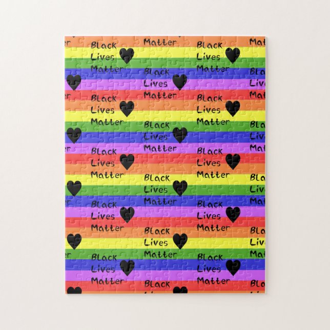 Rainbow Flagga Black Lives Matter Text LGBTQ Pussel (Vertikal)