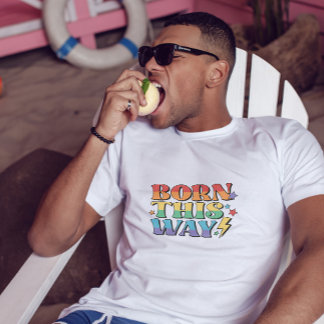 RAINBOW FLAGGA BORN PÅ DET HÄR SÄTTET RETRO AESTET T SHIRT