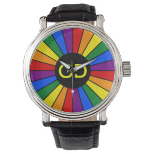 RAINBOW FLAGGA BUTTON RAYS + ditt tecken eller mon Armbandsur