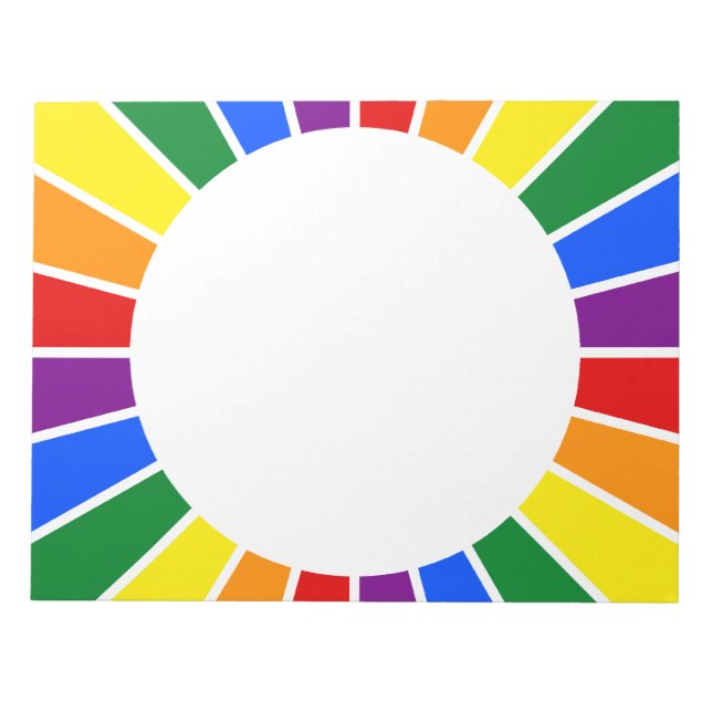 RAINBOW FLAGGA BUTTON RAYS + tecken eller text Anteckningsblock (Framsida)