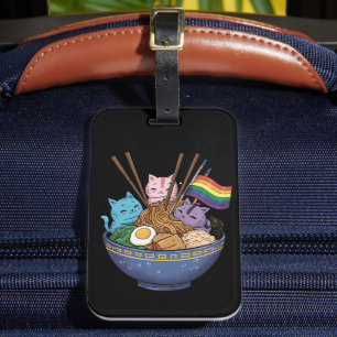 Rainbow Flagga Cats Ramen Anime Gay pride Month LG Bagagebricka
