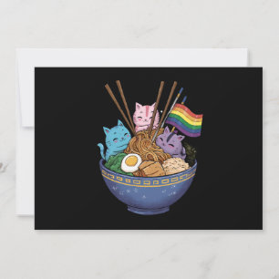 Rainbow Flagga Cats Ramen Anime Gay pride Month LG Inbjudningar