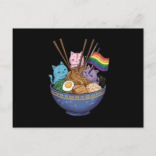 Rainbow Flagga Cats Ramen Anime Gay pride Month LG Vykort
