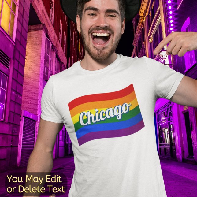 Rainbow Flagga Chicago Gay pride LGBT LGBTQ T Shirt (Skapare uppladdad)