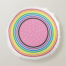 Rainbow Flagga Circle Pillow - USA flagga Inspired