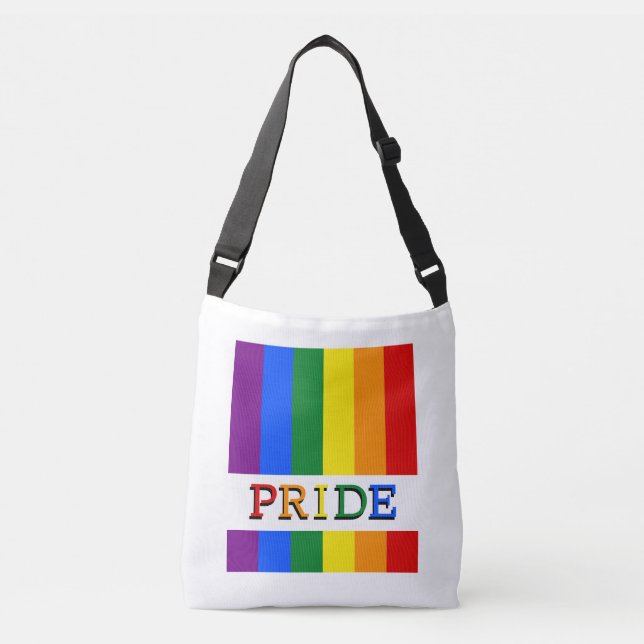 Rainbow Flagga Crossbody Bag & LGBT, Pride Axelväska (Framsida)