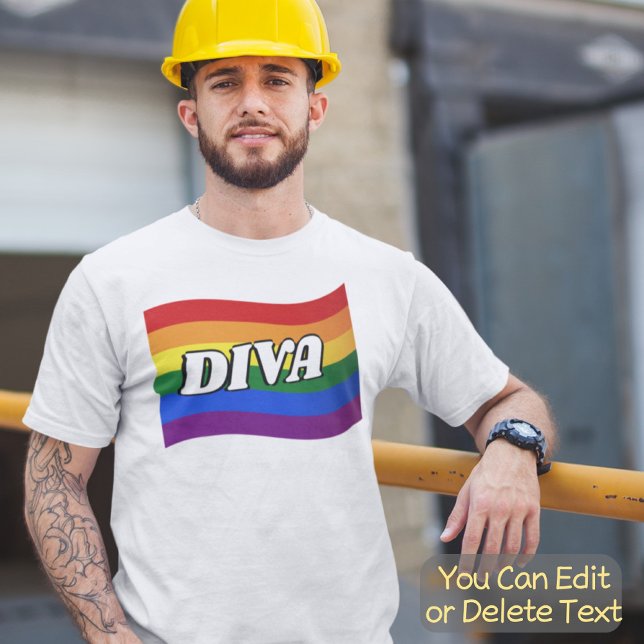 Rainbow Flagga DIVA fantastiska Gay pride LGBT LGB T Shirt (Skapare uppladdad)