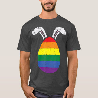Rainbow Flagga Egg Bunny Öron Gay pride Påsk LGB T Shirt
