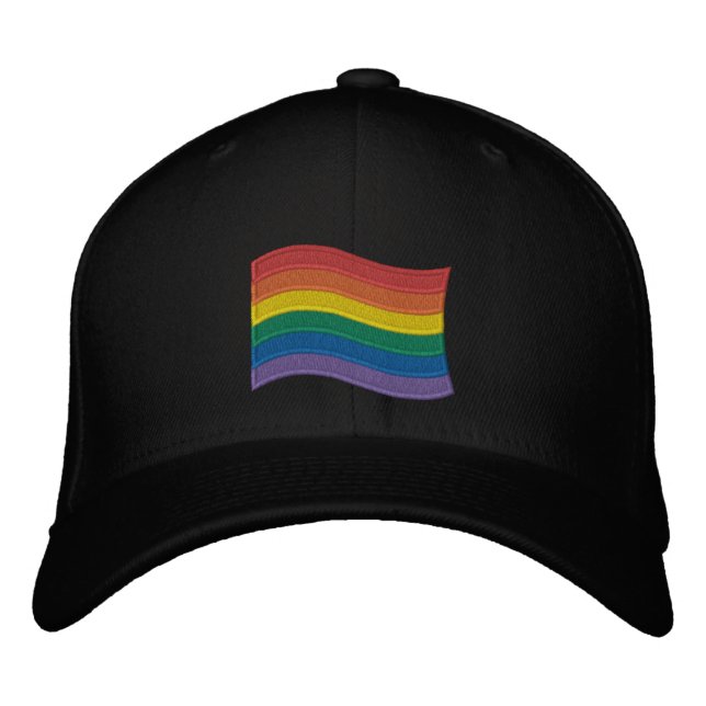 Rainbow Flagga Embroized Baseball Cap Broderad Keps (Framsida)