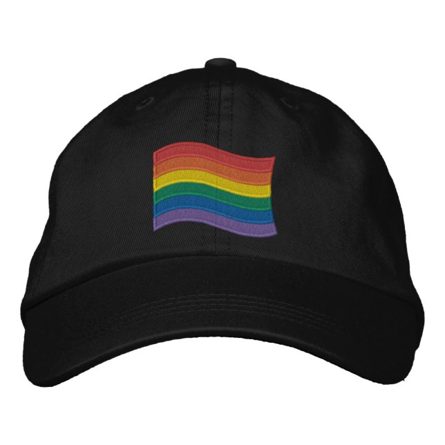 Rainbow Flagga Embroized Baseball Cap Broderad Keps (Framsida)