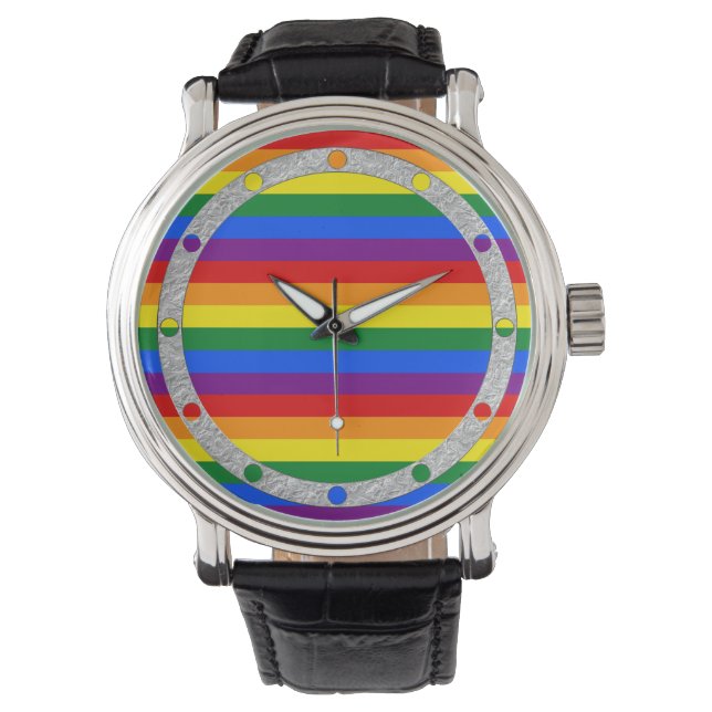 RAINBOW FLAGGA FÄRG ARMBANDSUR (Framsida)