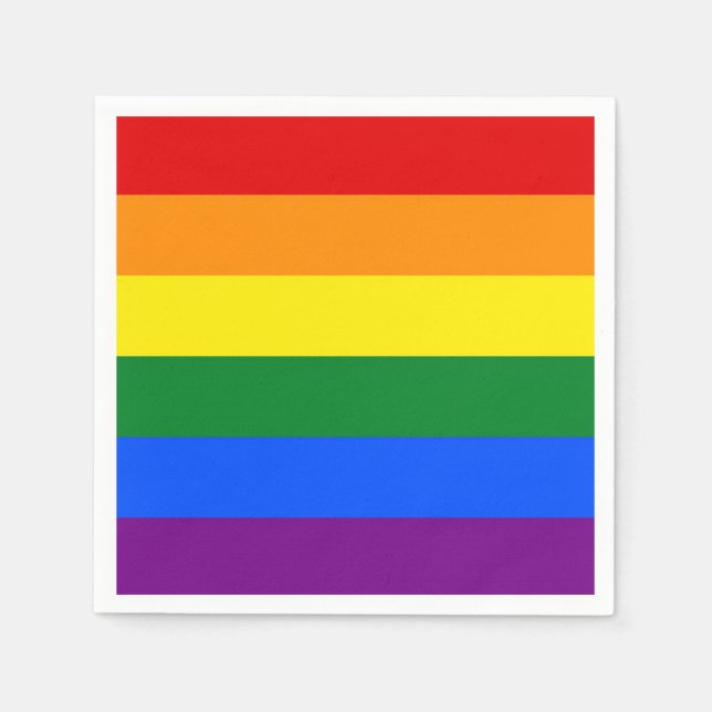 RAINBOW FLAGGA FÄRG + dina idéer Pappersservett (Framsidan)
