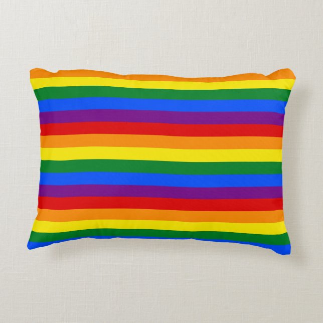 RAINBOW FLAGGA FÄRG + dina idéer Prydnadskudde (Baksidan)