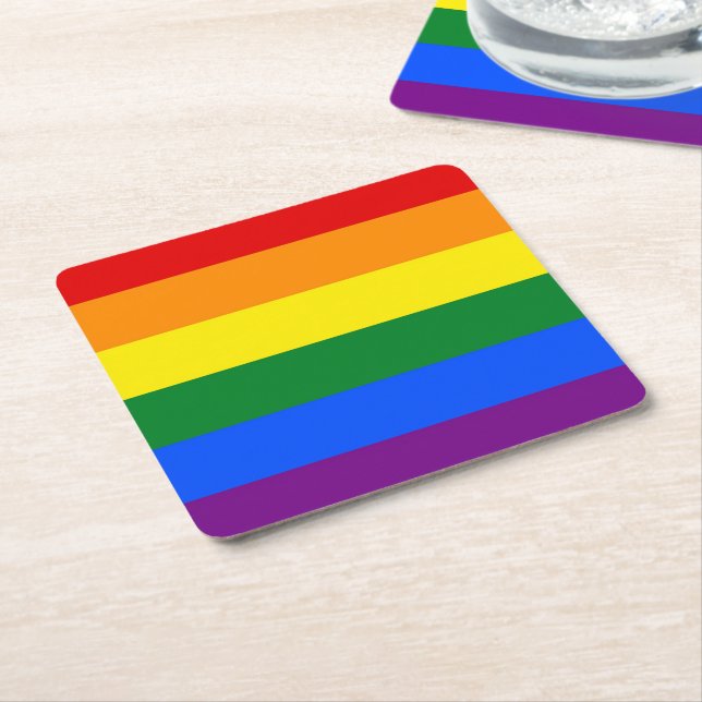 RAINBOW FLAGGA FÄRG + dina idéer Underlägg Papper Kvadrat (Vinklad)